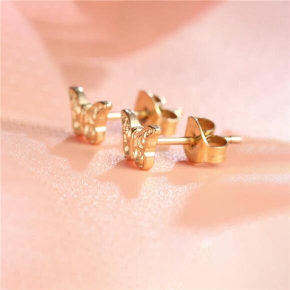 Titanium Butterfly Stud Earrings Hypoallergenic Pure Implant Grade for Sensitive - Picture 6 of 7